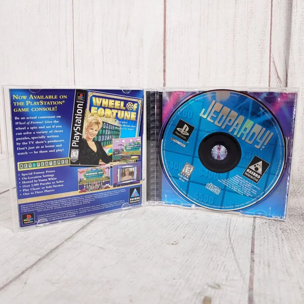Jeopardy! Sony PlayStation 1 PS1 Game CIB Alex Trebek Hasbro SLUS-00682 USED